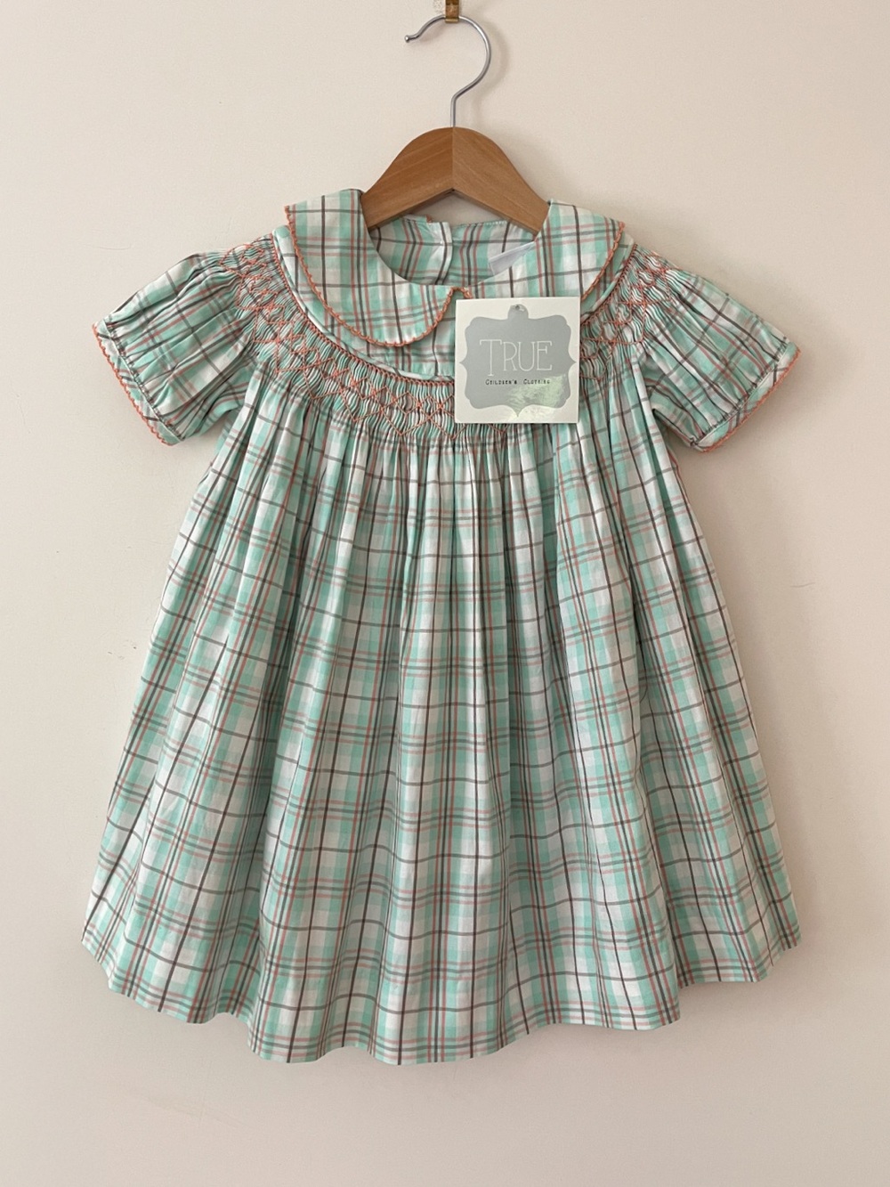 MAISONETTE TRUE NWT Hand Smocked Summer Plaid Heirloom Bishop Dress